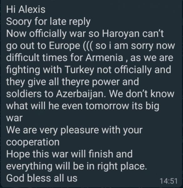 Αρμένιος ποδοσφαιριστής ακύρωσε την μεταγραφή του στην ΑΕΛ γιατί πήγε στον πόλεμο